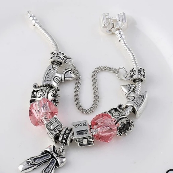 Ballerina Dancer Charm Bracelet Silver Plated - Picture 2 of 3